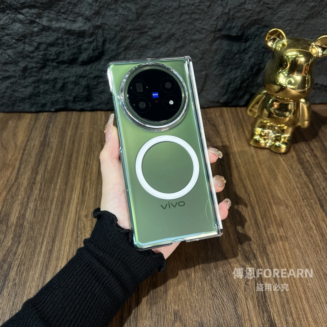 适用于vivo XFold5手机壳支架磁吸vivoxfold5折叠屏透明中轴保护