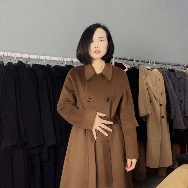 双面呢大衣L码长款