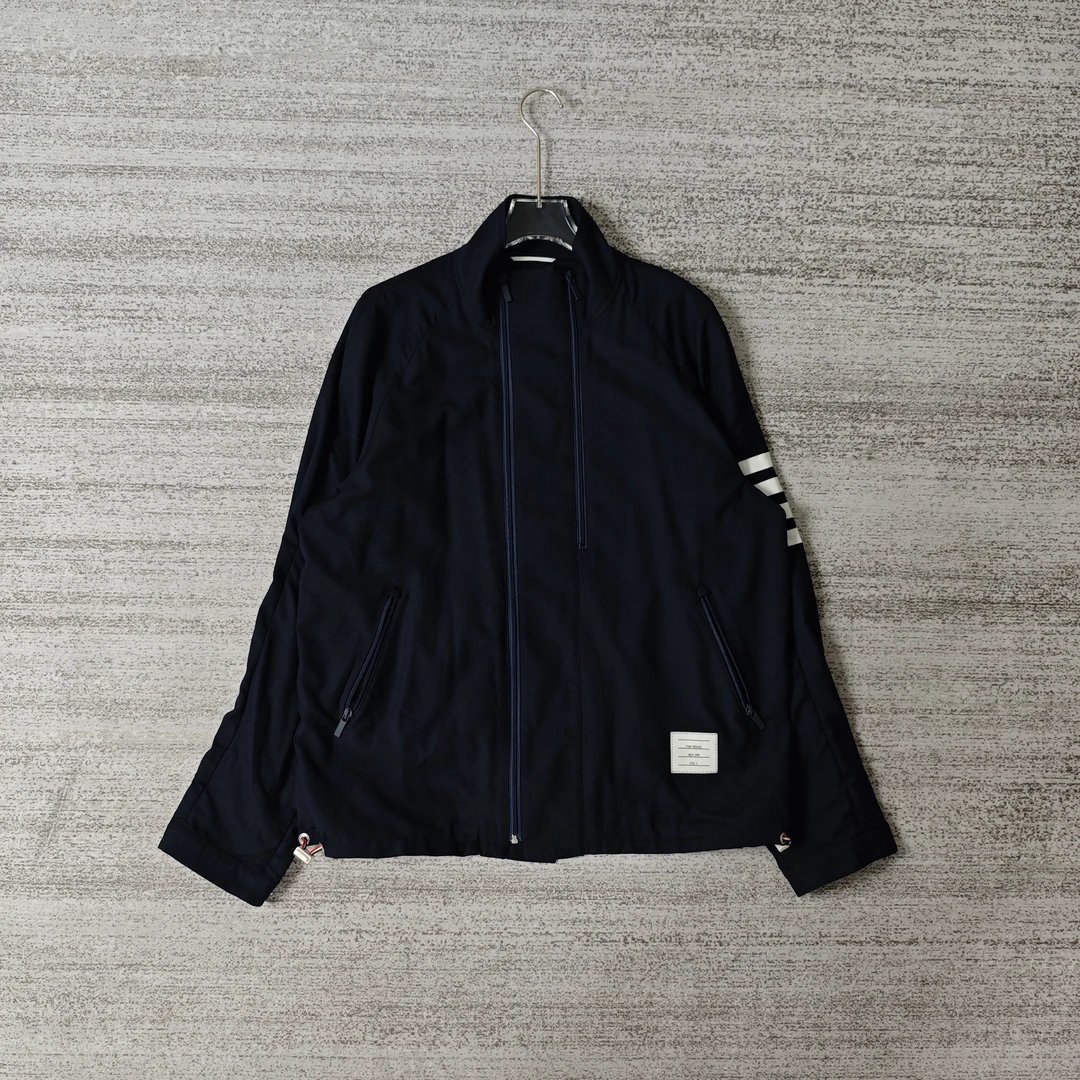 99新 THOMBROWNE   条纹插肩袖夹克外套/3码＃9740