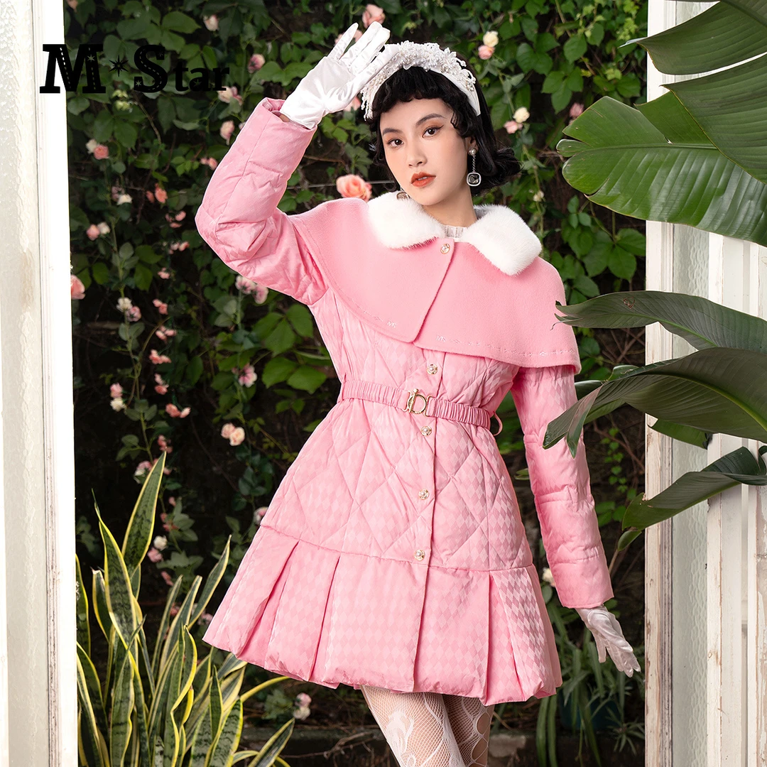 【白姐专属】新款中长款香风羽绒服毛领外套女 SECI142535