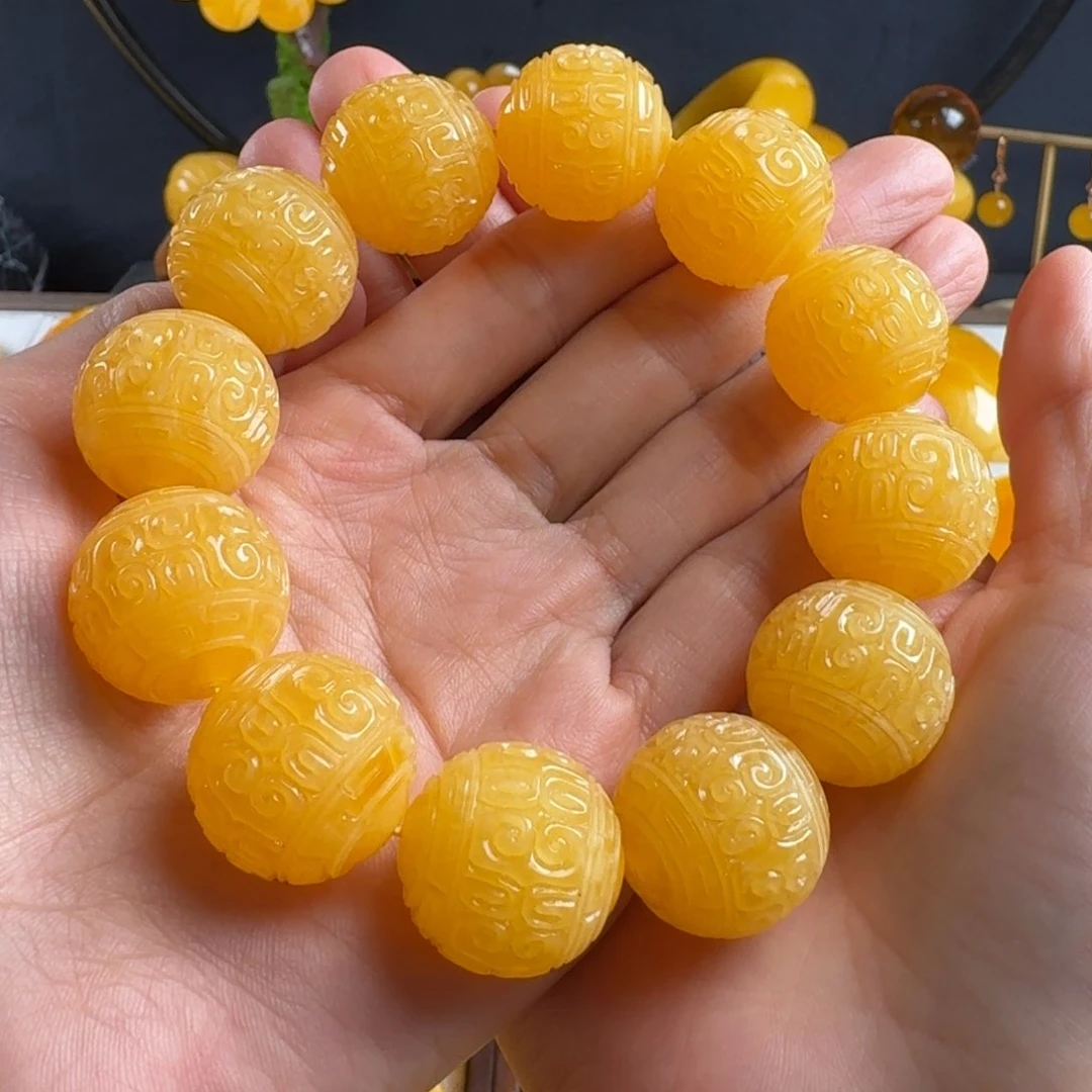 蜜蜡毛衣链未镶嵌