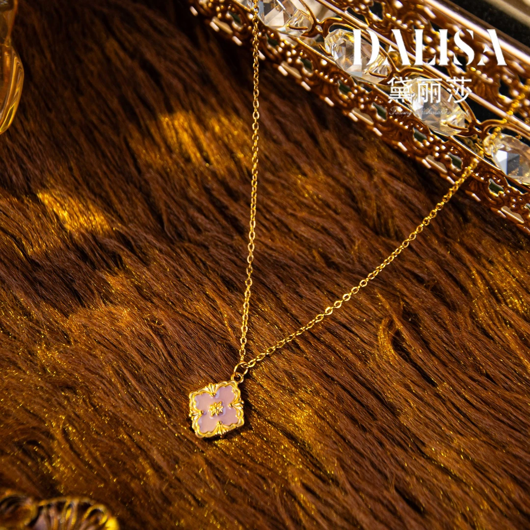 铜合金吊坠 【DALISA】时尚简约轻奢百搭花朵项坠LX2957