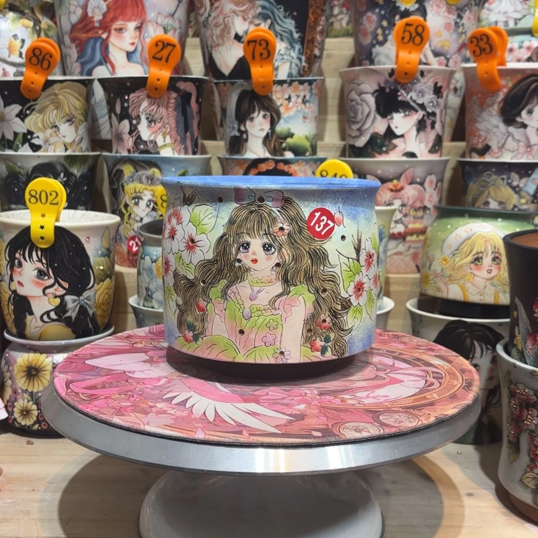 景德镇手绘花盆陶瓷15/13