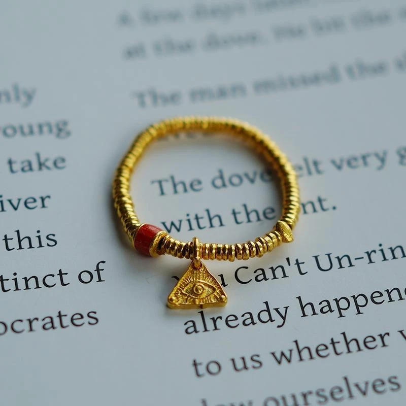 【智慧之眼】迷悟999足金轻奢戒圈F眼烧蓝黄金戒指T24111405