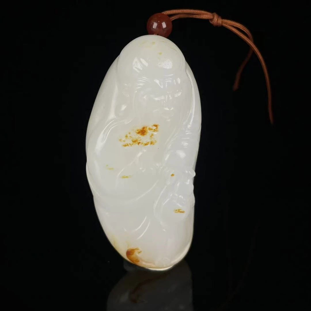 GG449621/民国和田玉寿星挂件/上海西香记