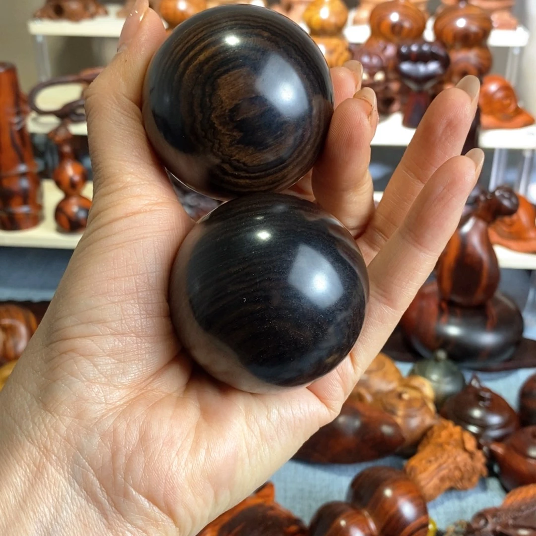 木兴***菜紫光檀手球5.0一对