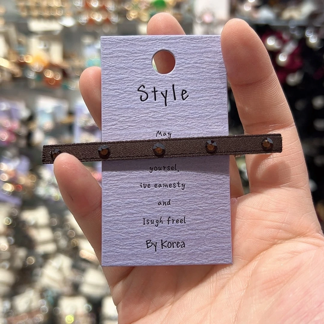 布艺非金属泡菜咖色一字夹