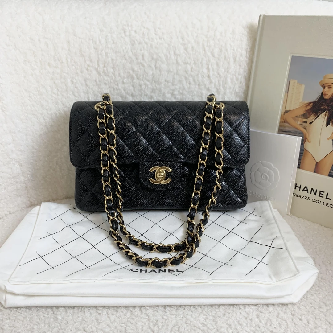 99新 Chanel/香奈儿 壹臻/黑金牛cf小号单肩包24芯片45420542