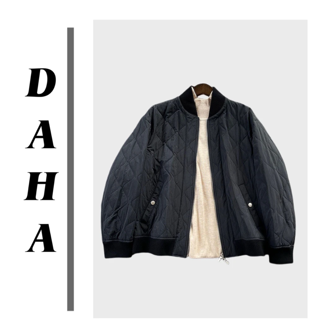 巴家葫芦纹波浪棒球领夹棉款外套-9915