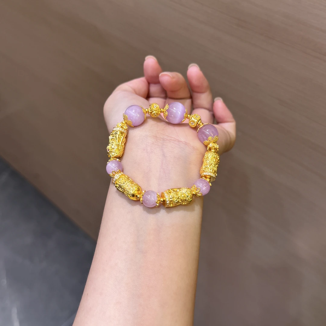 【菠萝珠宝】足金999 时尚文玩四不女财神手串 金重：39.93克