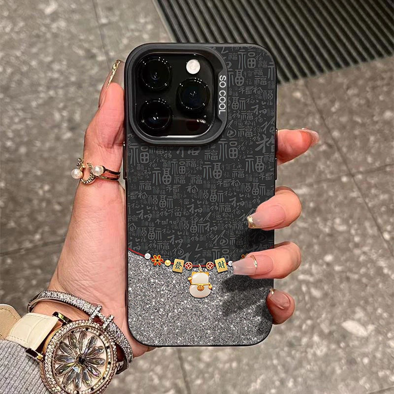 平面打印招财猫挂饰适用苹果16/15手机壳iphone14Promax13软12/11