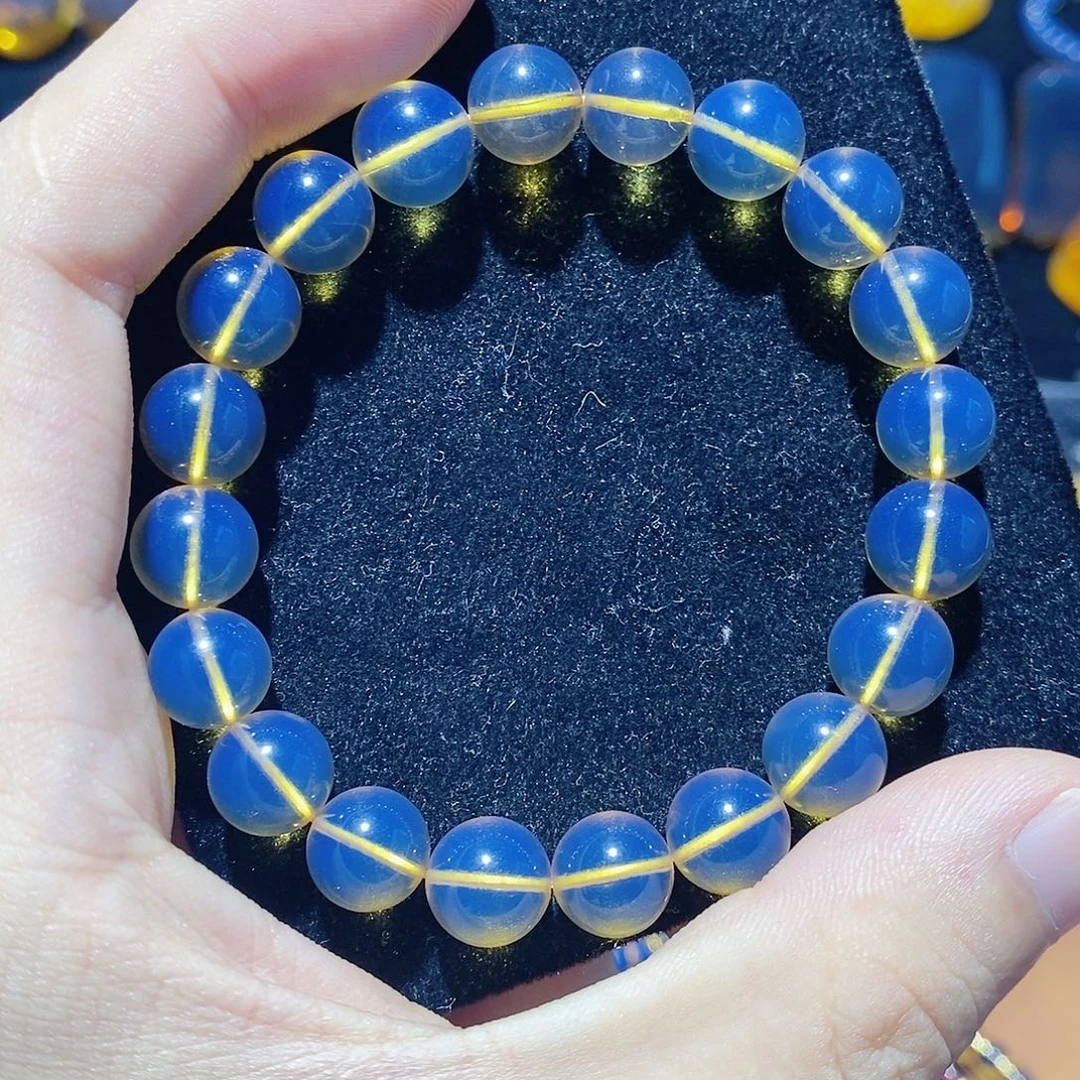 小***川蓝珀未镶嵌珠宝奇石9mm