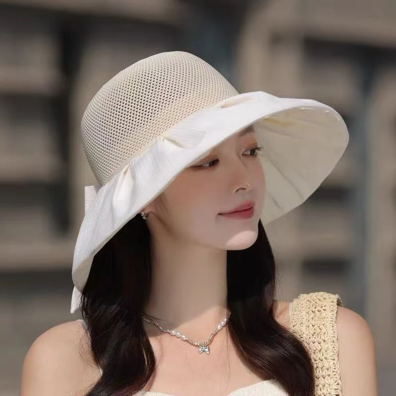 渔夫帽时尚防紫外线夏季防紫外线遮脸帽子镂空大帽檐夏季遮阳帽