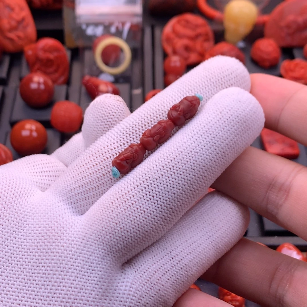 南红玛瑙未镶嵌精工雕刻牛血三不佛配珠7mm+点关注发三个