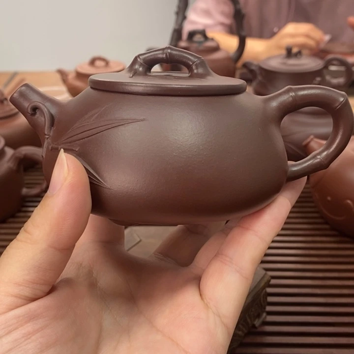 紫砂茶壶竹节石瓢230毫升福利微瑕疵