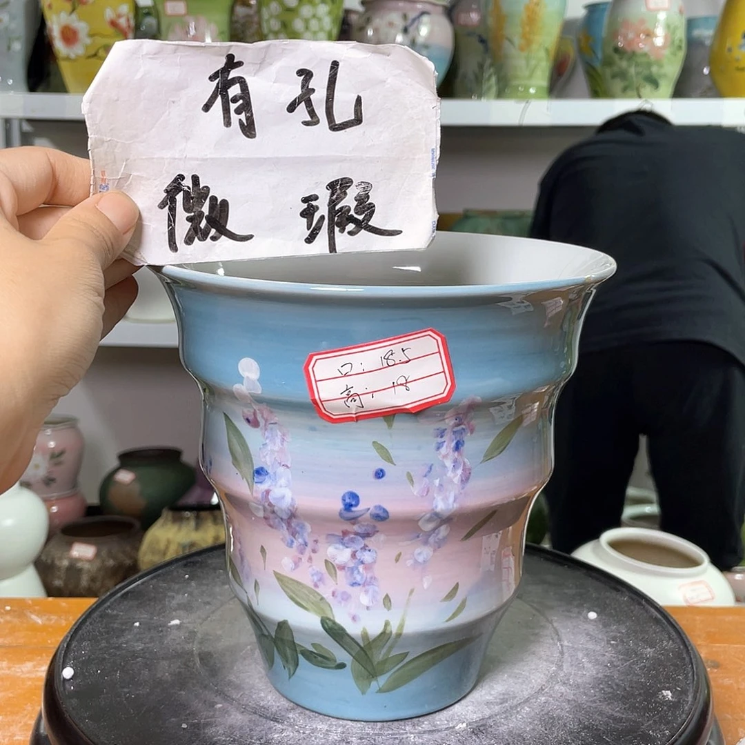 景德镇陶瓷花盆微瑕236