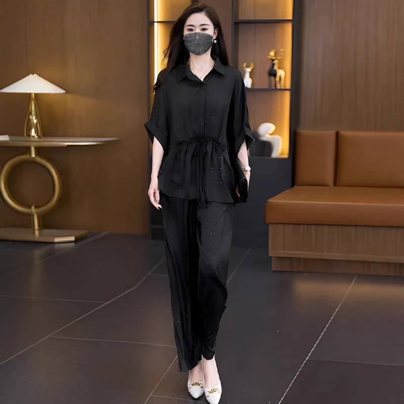 高级感新款大码宽松套装夏新款女装时尚减龄洋气简约休闲两件套女