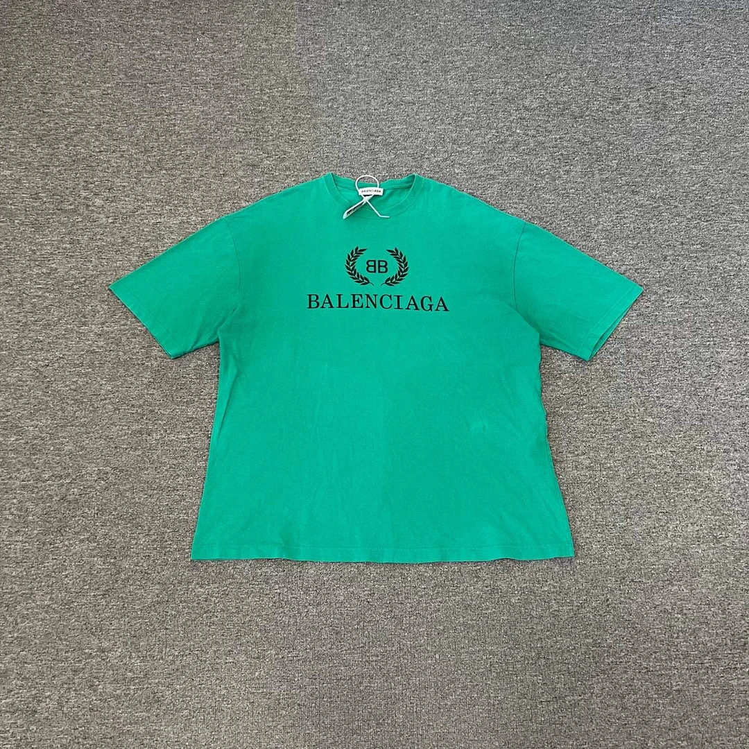 99新 Balenciaga/巴黎世家 绿色 麦穗 胸口logo 短袖 m码