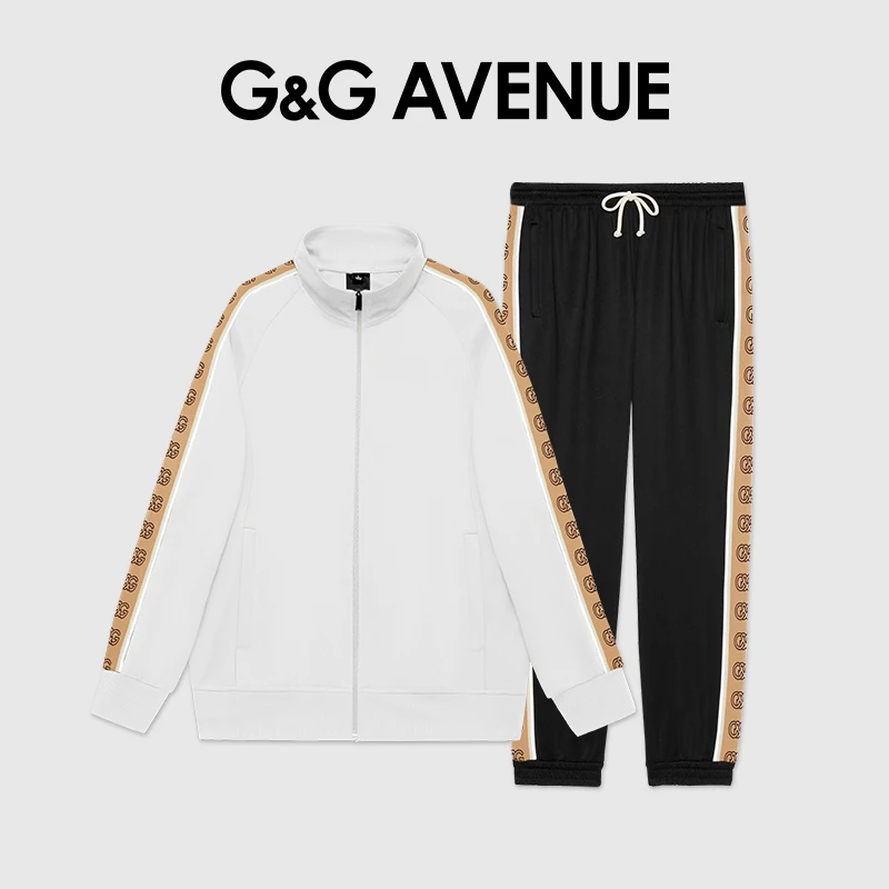 G&G AVENUE 国际轻奢潮牌 休闲套装夹克+长裤男女同款-GTZ2231004