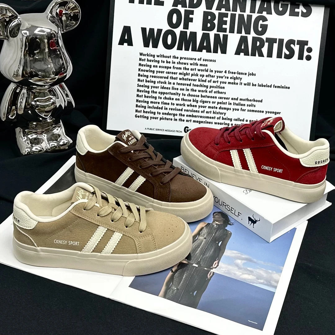 【TU】2025复古百搭休闲板鞋女春季新款小白鞋韩版学生潮流厚底鞋