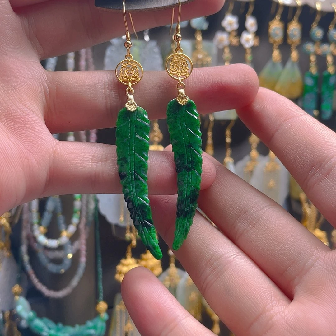 翡翠未镶嵌耳饰翡翠