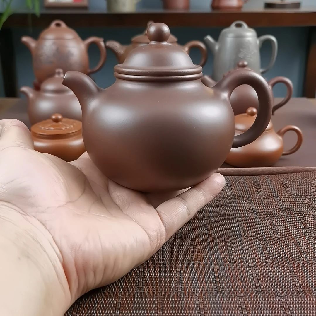茶壶紫砂龙山紫泥大亨掇球500CC徐敏