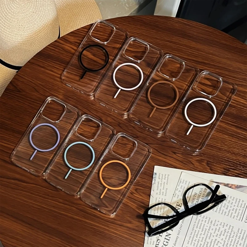 不发黄高级透明强磁吸适用iPhone15苹果13手机壳14promax12防摔16