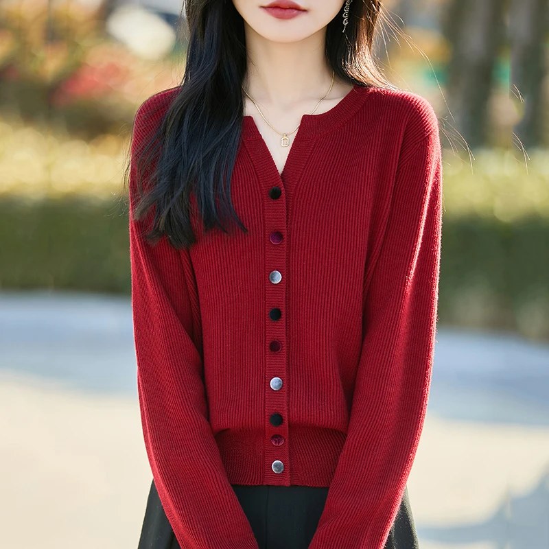 别致纯色女装毛衣百搭洋气减龄针织衫2025年新款早春气质漂亮上衣