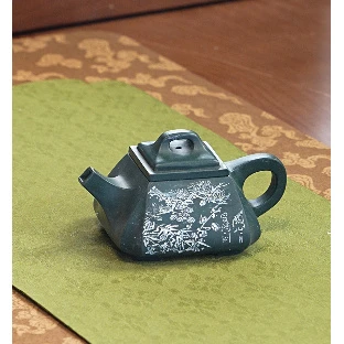 景壶祥 紫砂壶 四方抽角石瓢 150cc左右 B-260103922