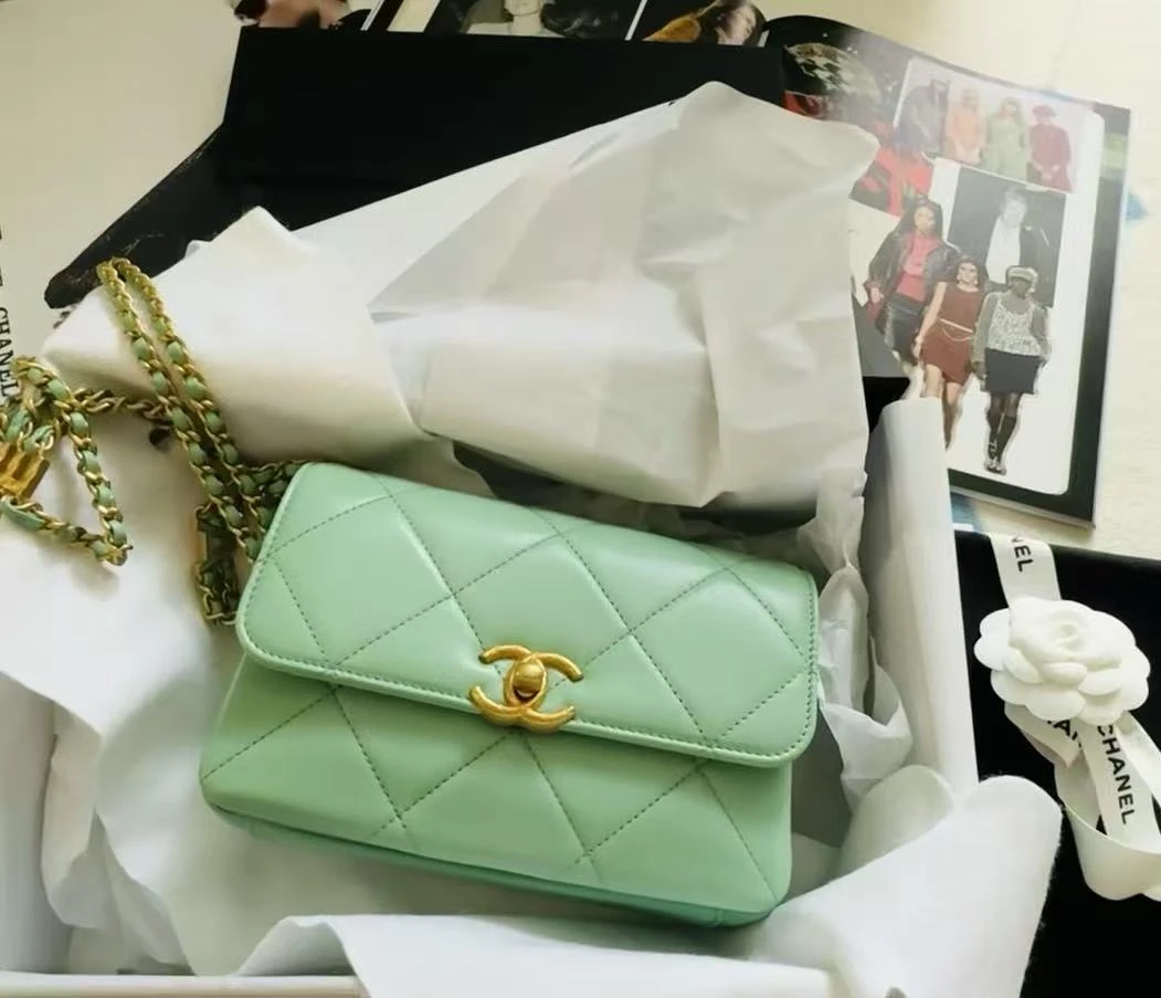99新 Chanel/香奈儿 多多奢品/香奈儿薄荷绿菱格链条包/99新