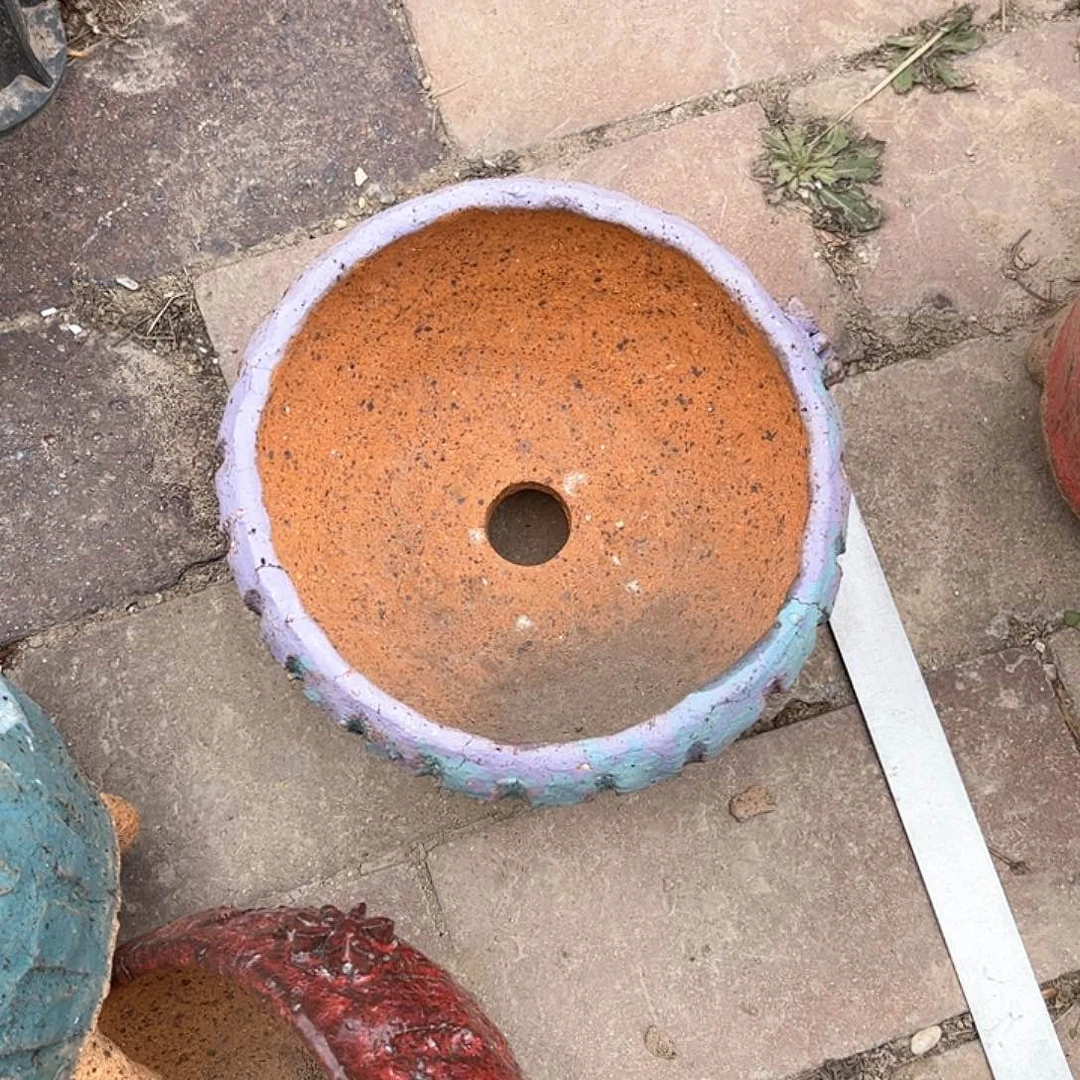 泥塑那****的古镇炻陶花盆