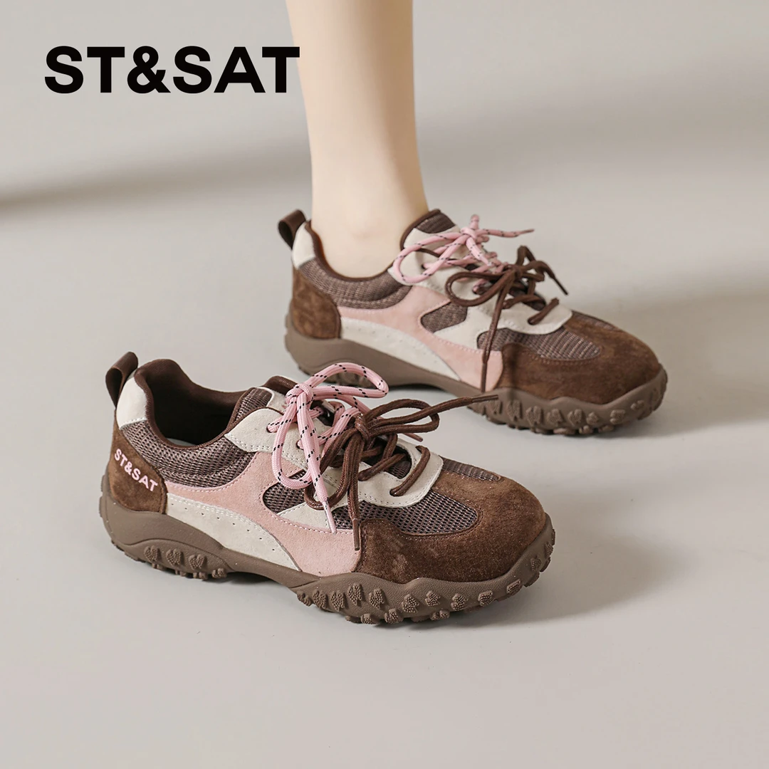 星期六复古运动鞋女2025新款秋季百搭阿甘鞋增高显脚小流行德训鞋