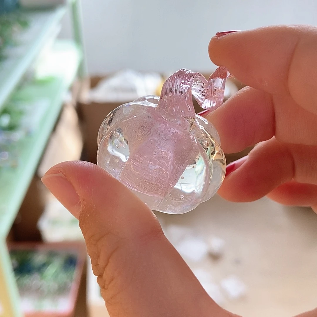 琉璃手工艺品粉色南瓜