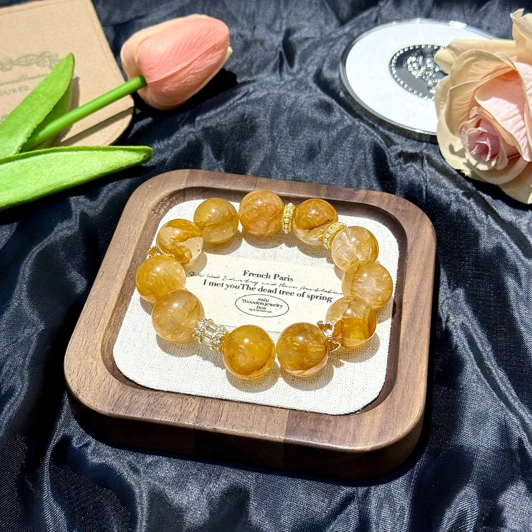 黄胶花水晶手串手链 颜色微差多样性发其一Z230