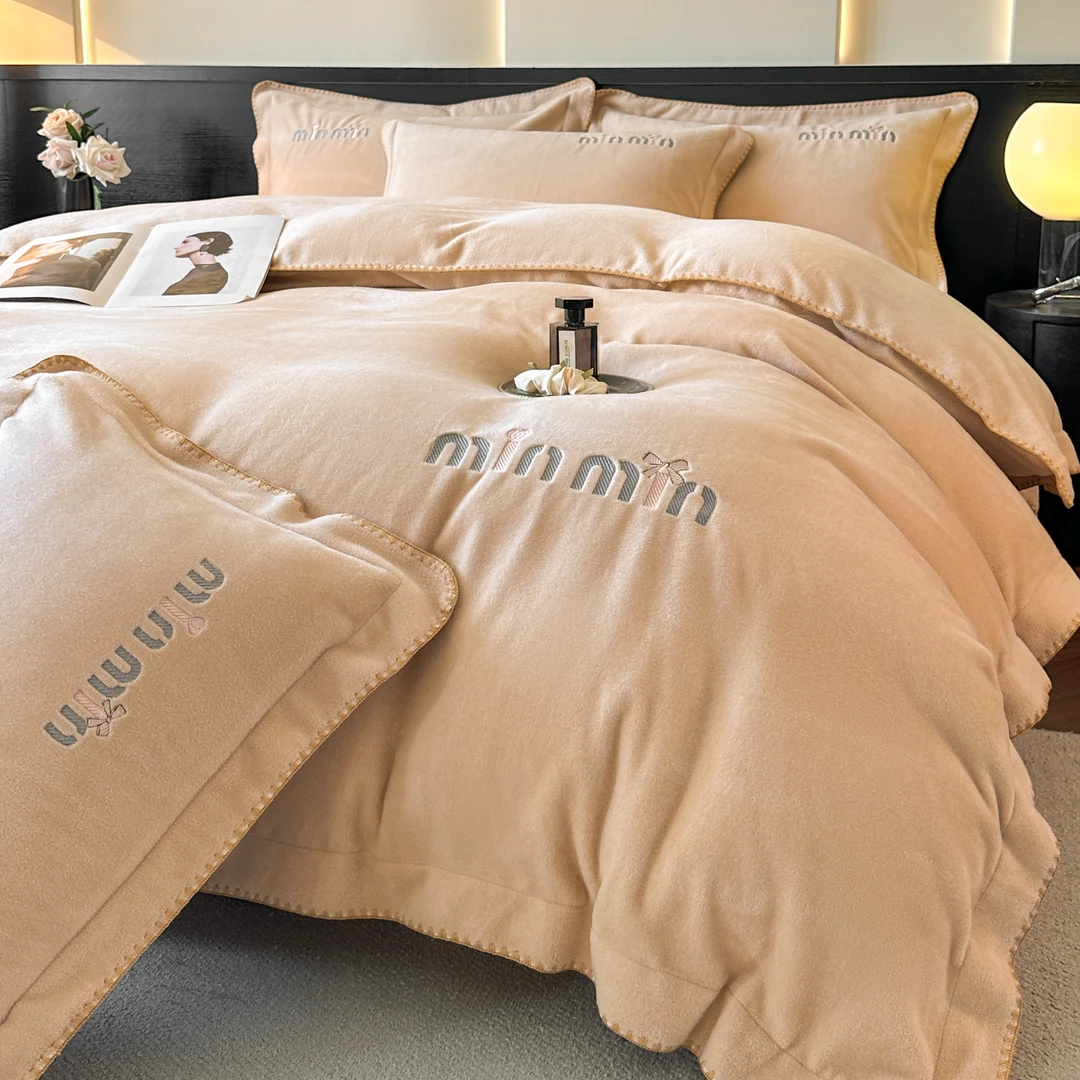 miumiu小姐 秋冬超柔双面绒床品保暖加厚暖绒雪花绒四件套