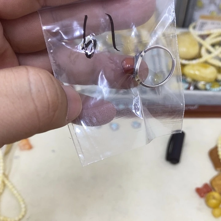 蜜蜡银S925镶嵌裸石戒指