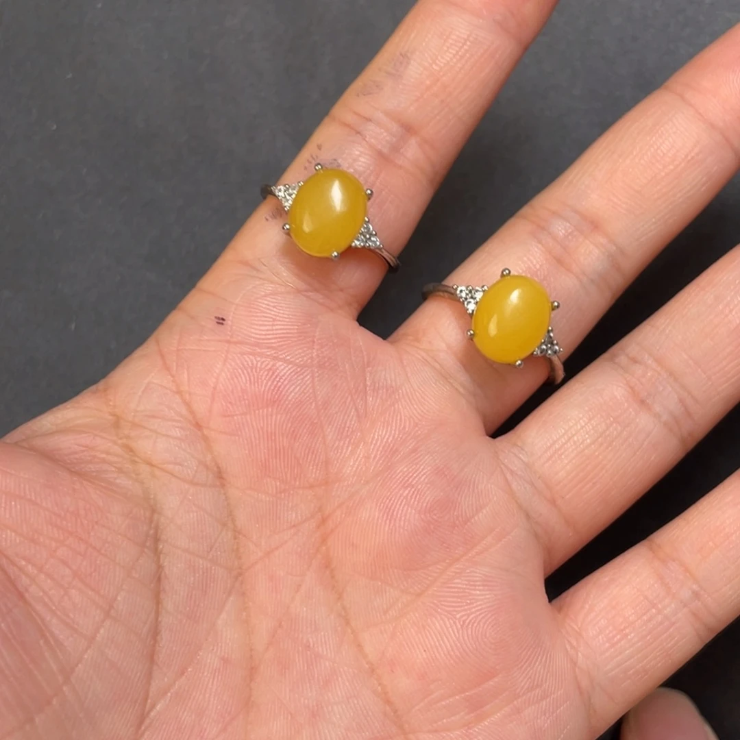 琥珀未镶嵌戒指戒指