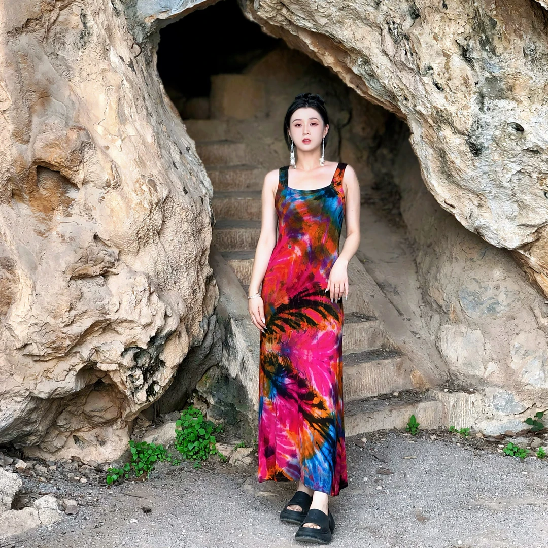 （139）东南亚手工定制植物扎染刺子绣文艺松弛感（花色直播间选购）