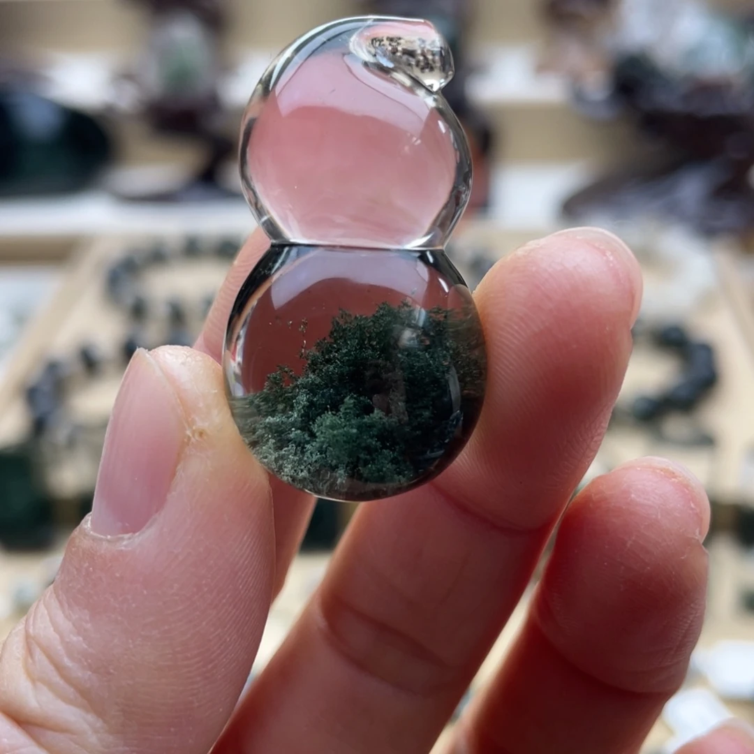 未镶嵌颈饰水晶绿幽灵聚宝盆葫芦