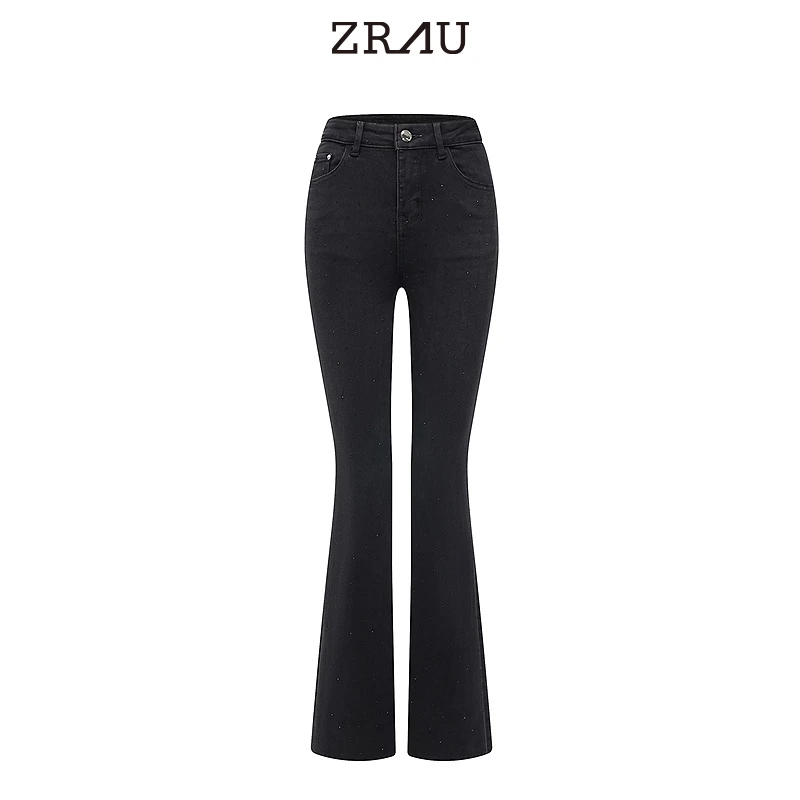 ZRAU经典百搭高腰微喇牛仔裤Z1241N0005