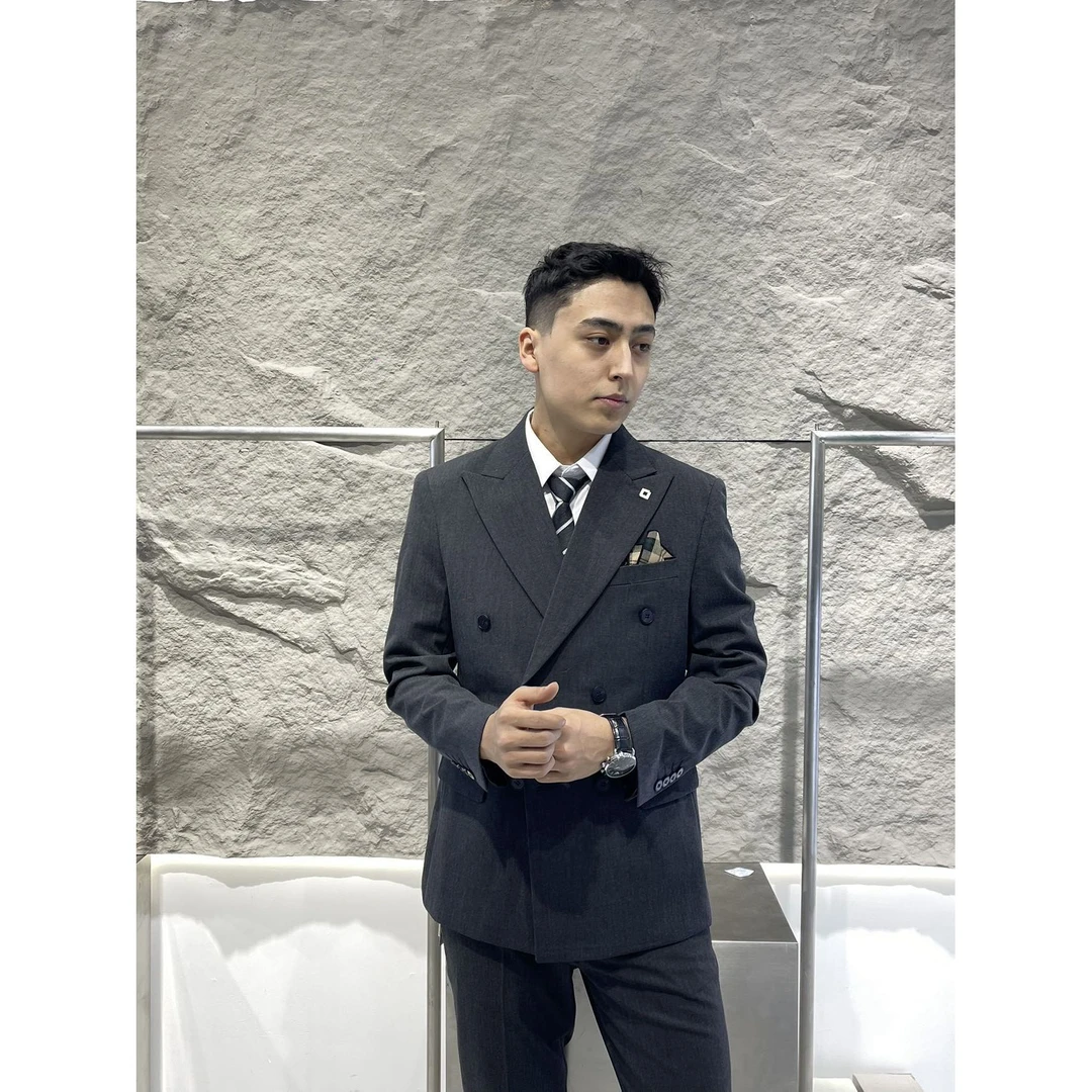 西服套装男休闲西装外套修身意式正装新郎痞帅结婚礼服7053