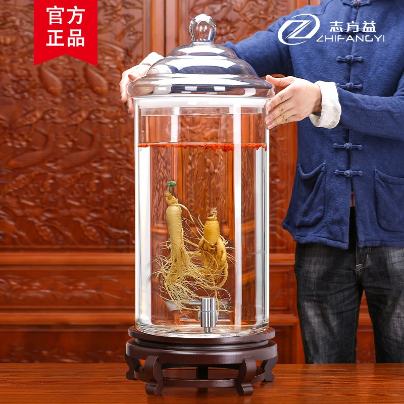 密封泡酒专用酒瓶玻璃瓶高档带龙头人参装酒容器药酒瓶存酒罐50斤