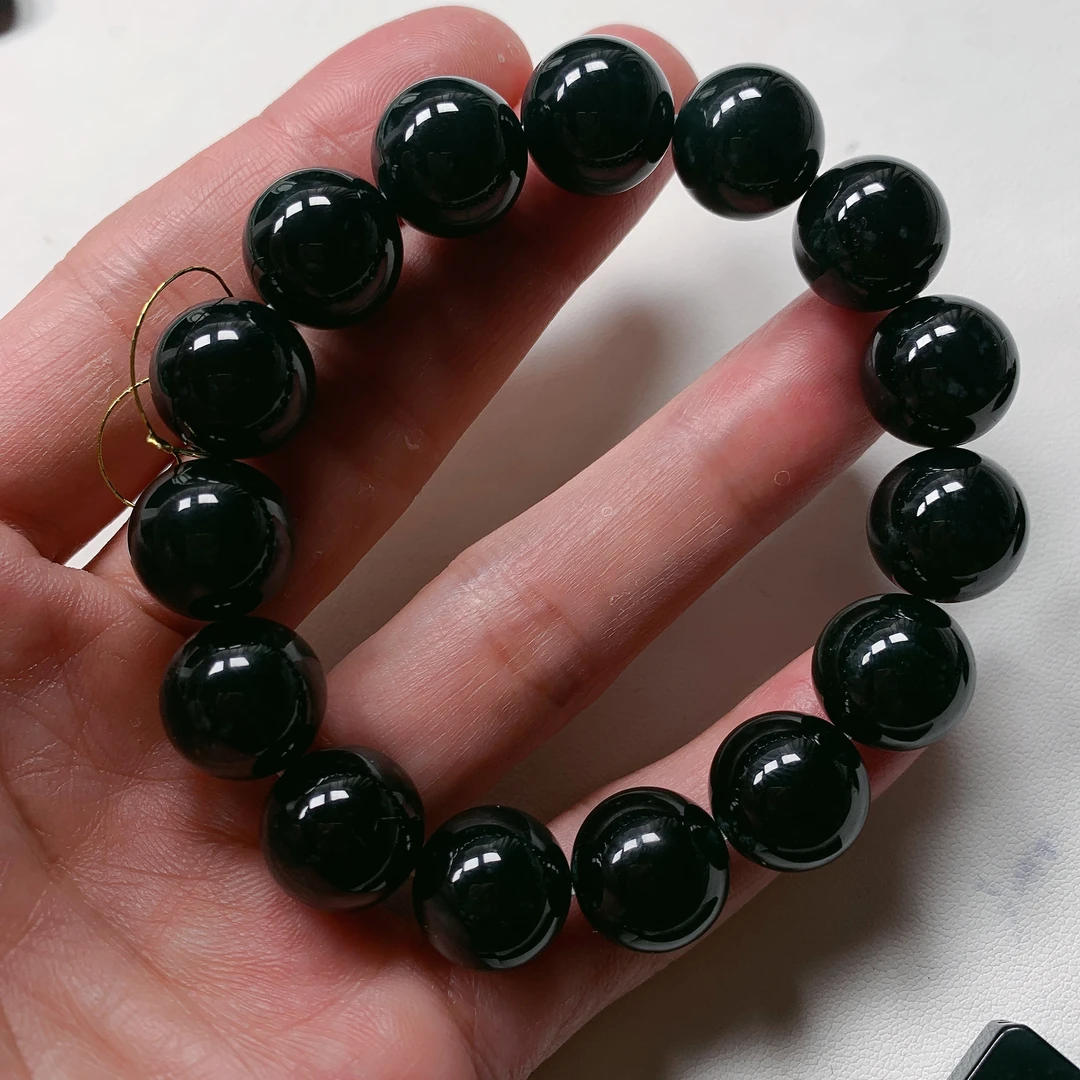 天然缅料A货 13.8mm圆珠手串315