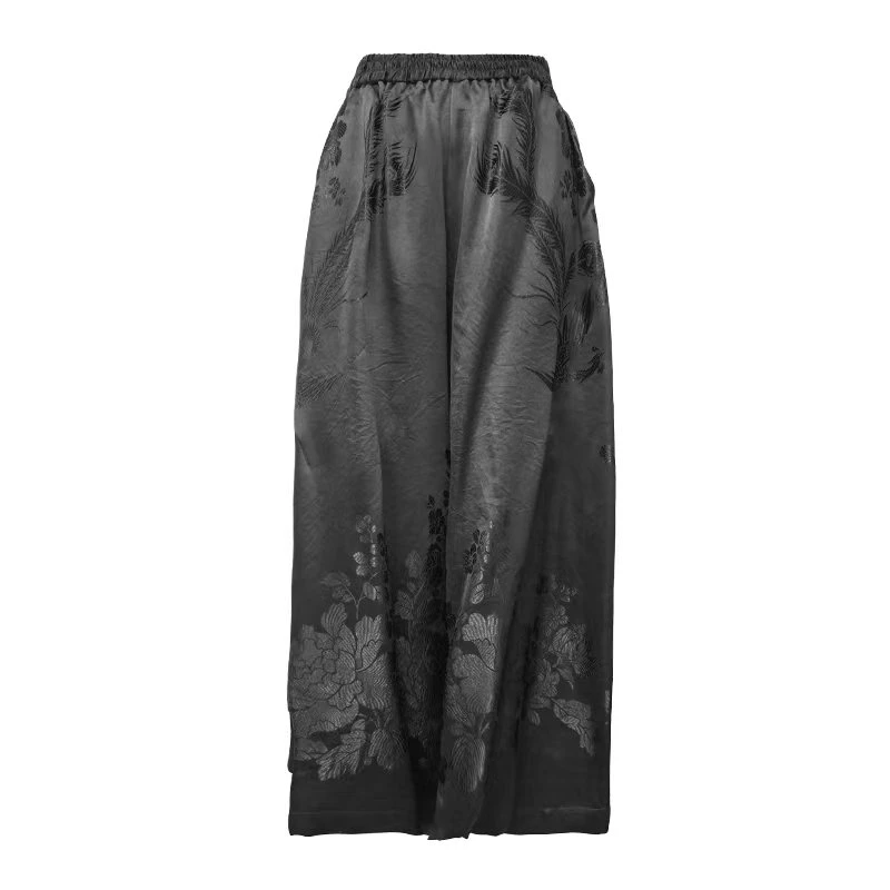 华锦云衫 I 【墨韵】中式美学香云纱老缎重工百搭休闲裤时尚提花