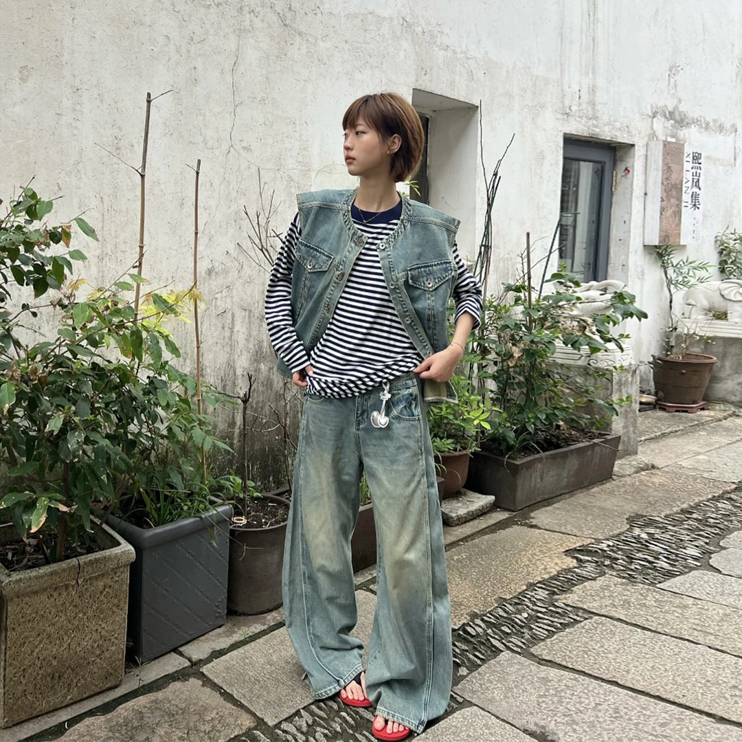 manzanilla设计师品牌 复古立体缝线牛仔裤 DSC买手店 DY5M32009