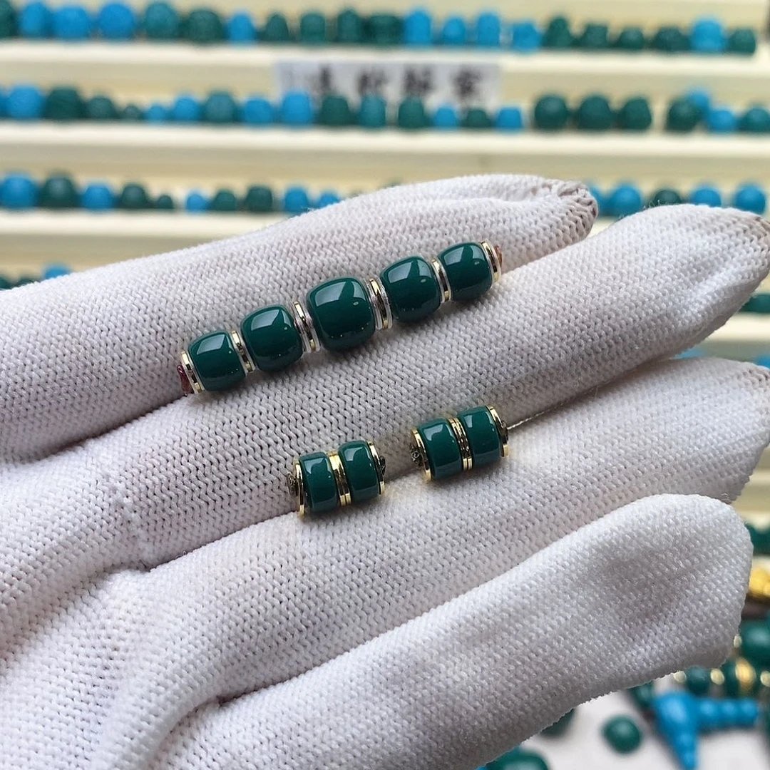 琉璃颈饰?****?科技平替 油绿色678五连 隔片