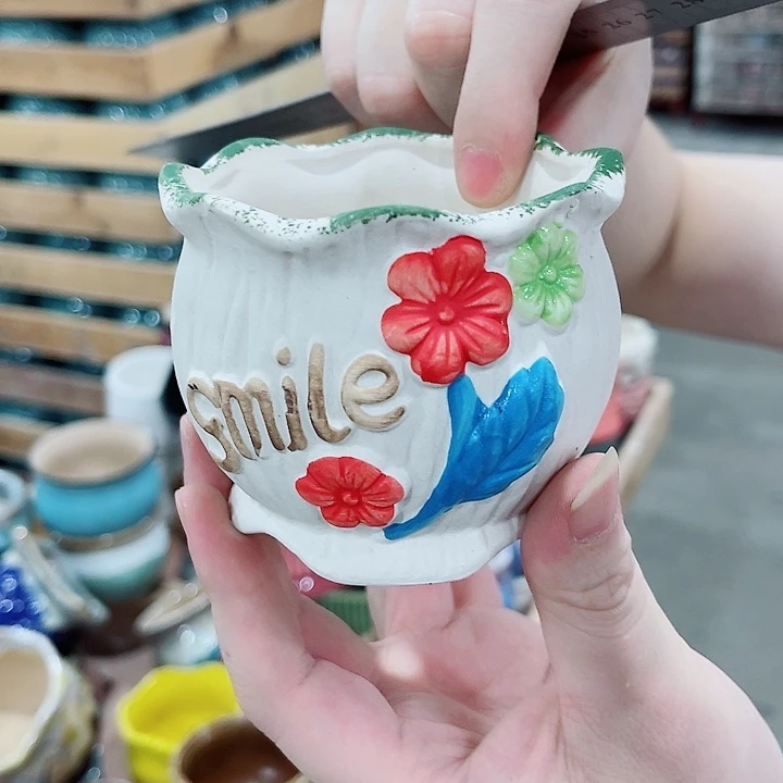 有孔，凑10元包邮陶瓷花盆发货！