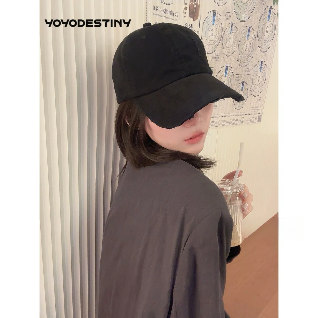 YOYO DESTINY每个人戴都显脸小!水洗做旧磨边加深加大百搭棒球帽