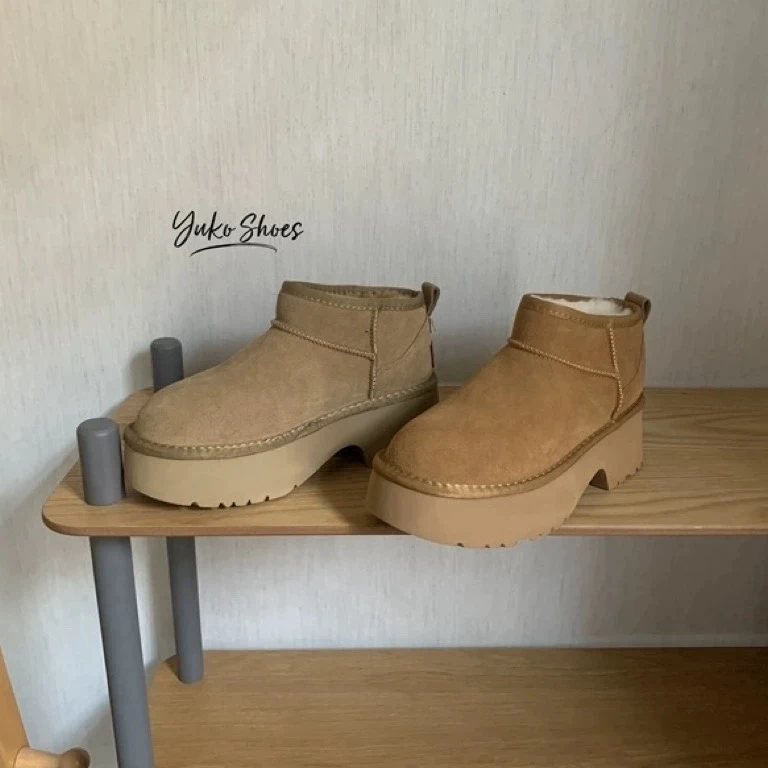 5518（加绒）超火人鱼底！冬季厚底雪地靴巨好看！增高棉鞋短靴油叽叽