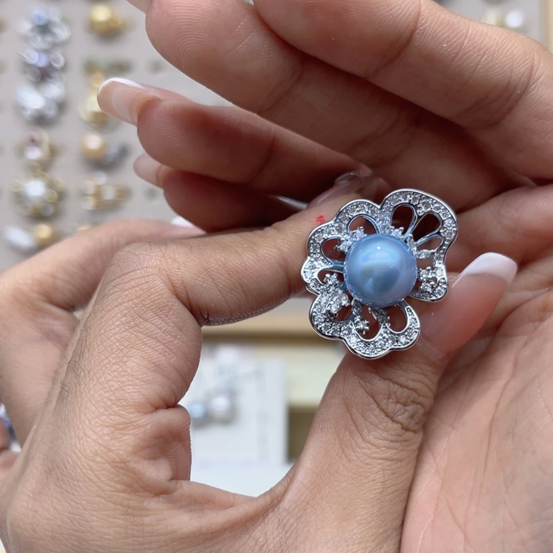 冬***洋合金淡水珍珠戒指